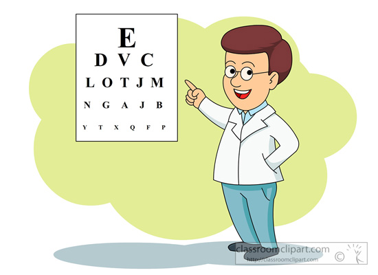 Medical   Eye Doctor With Eye Exam Chart   Classroom Clipart