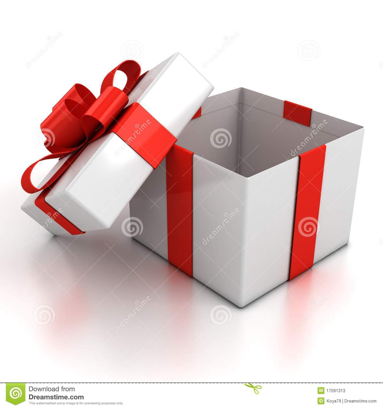 Open Gift Box Over White Background Stock Photos   Image  17091313