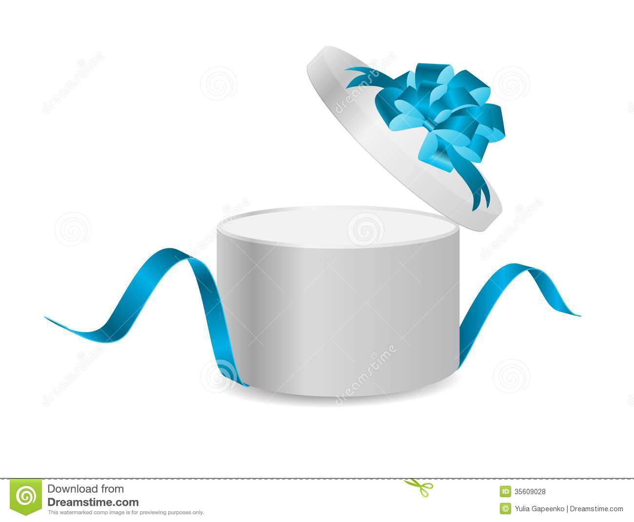 Open Present Open Gift Box With Ribbon And
