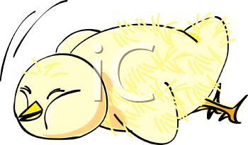 Picture Of A Baby Chick Falling Down On His Face In A Vector Clip Art