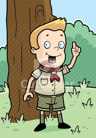 Scout Woods Stock Vector Clipart A Happy Cartoon Boy Scout In The