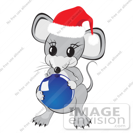 31861 Clipart Illustration Of A Cute Little Gray Mouse Wearing A Red