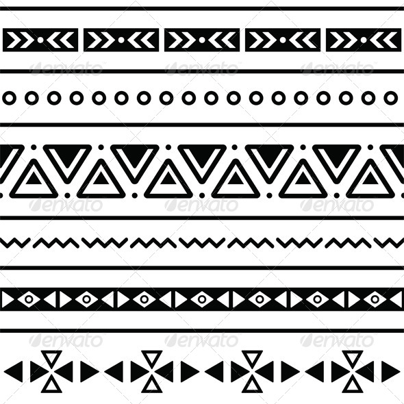 Aztec Seamless Pattern Tribal Black And White   Backgrounds