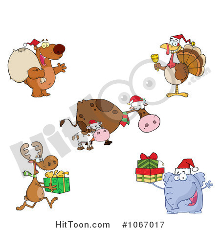 Christmas Animal Clipart   Vectors  1