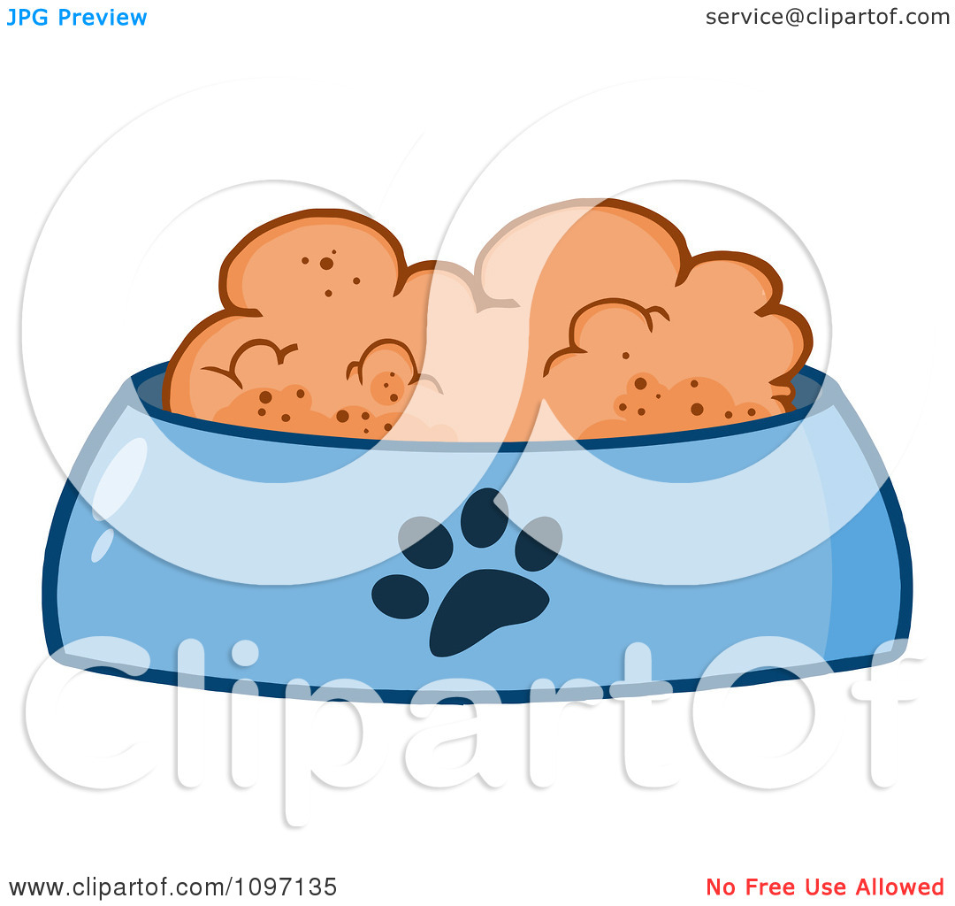 Dog Bowl Clip Art Clipart Wet Dog Food In A Blue Food Bowl Dish