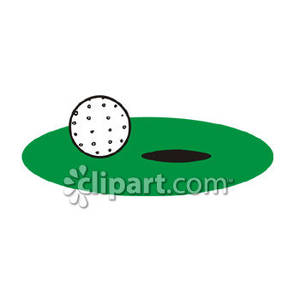 Golf Ball And Hole   Royalty Free Clipart Picture