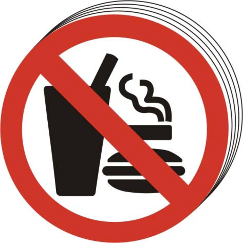 10 No Eating No Drinking No Smoking Symbol Self Adhesive Vinyl