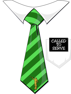 Called To Serve Missionary Tag Tie Green 400x3042 Png