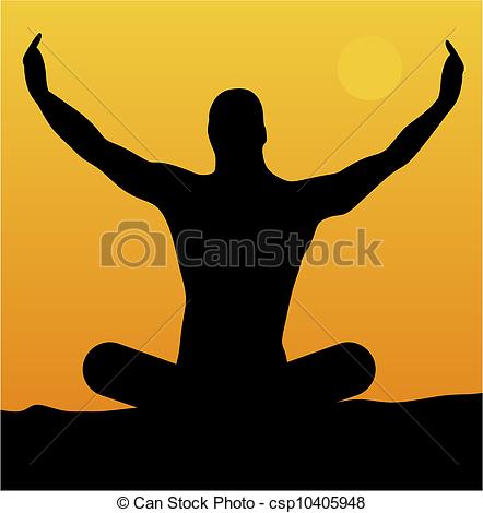 Calm Person Clip Art Vector   Man Meditating At