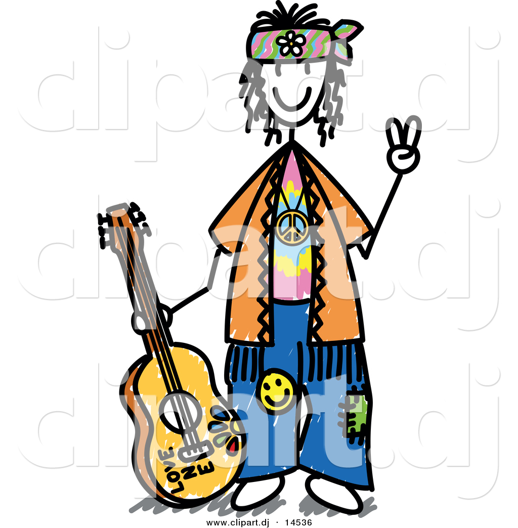 Cartoon Smiling Hippie Peace Sign Stock Vector Pictures