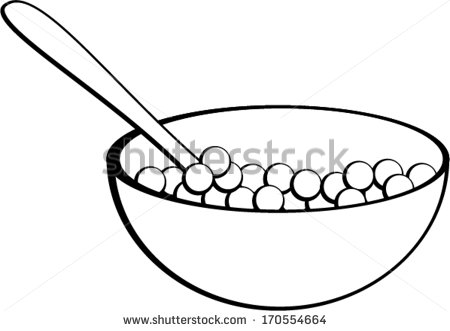 Cereal Bowl With Spoon   Stock Vector