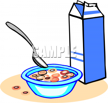 Clipart Image Of A Bowl Of Cereal And Milk   Foodclipart Com