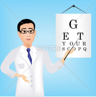 Eye Specialist Standing In Front Of Eye Test Chart    Royalty Free    
