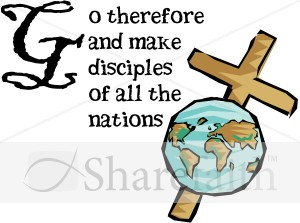 Great Commission With Globe And Cross   Cross Word Art