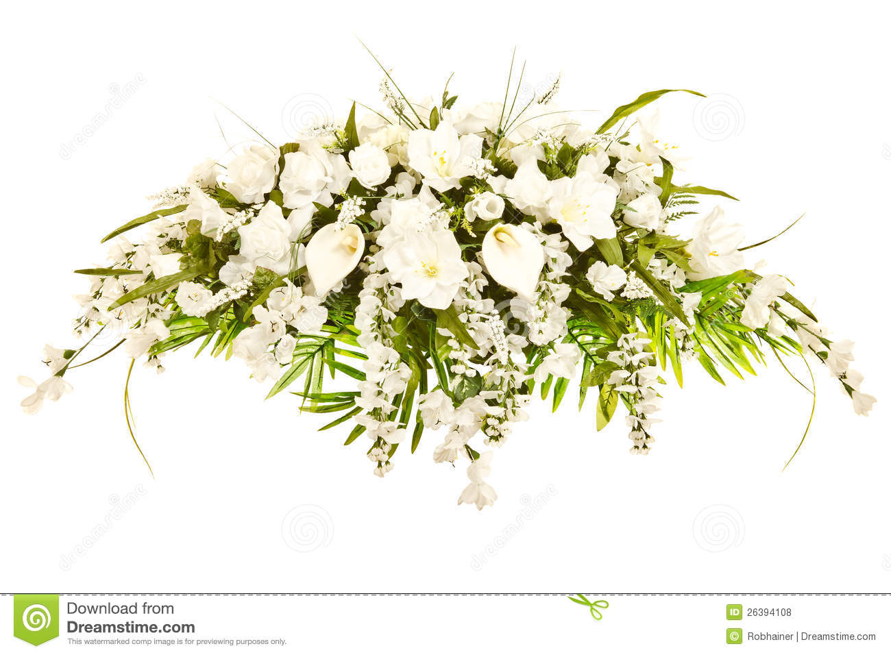 Silk Casket Cover Funeral Floral Arrangement Royalty Free Stock Photos