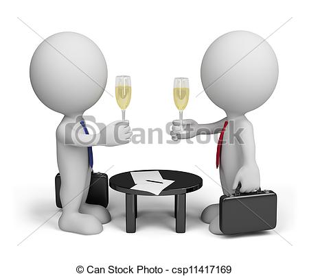 Stock Illustration Of Successful Agreement   Two Men Signed A Document