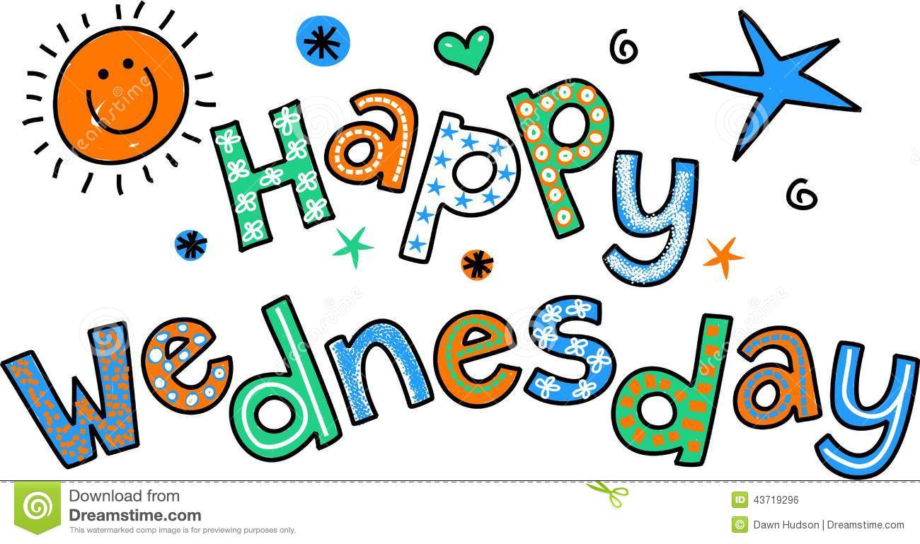 Whimsical Cartoon Special Occasion Text That Reads Happy Wednesday
