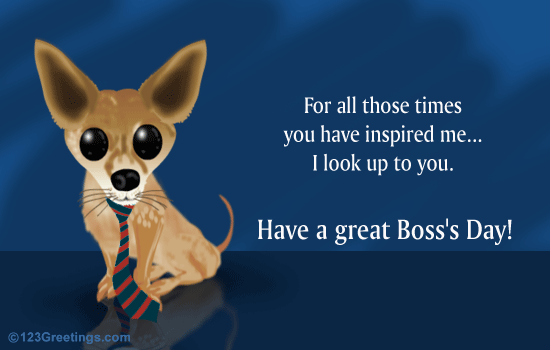 Boss S Day Appreciation    Free You Inspire Me Ecards Greeting Cards