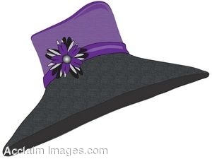 Clip Art Of A Ladies Straw Hat