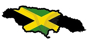 Map In Colors Of Jamaica   Vector Clipart