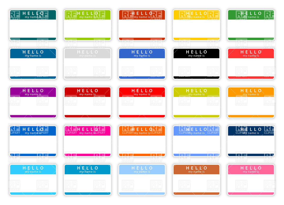 Name Tags Blank Templates Download Royalty Free Vector Clipart  Eps