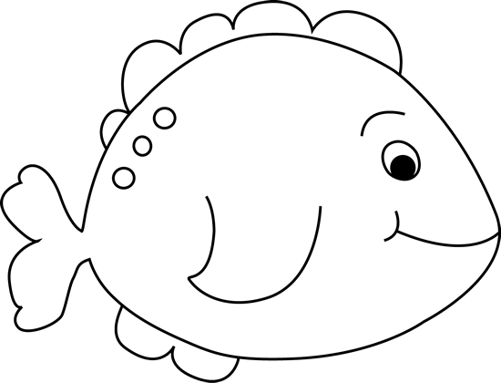 Black And White Little Fish Clip Art Image   Black And White Outline