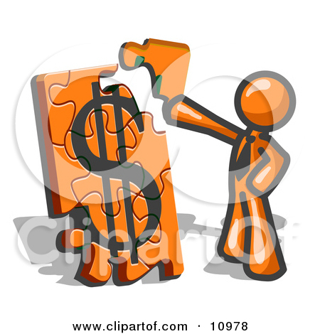 Dollar Sign Puzzle Together Clipart Illustration By Leo Blanchette