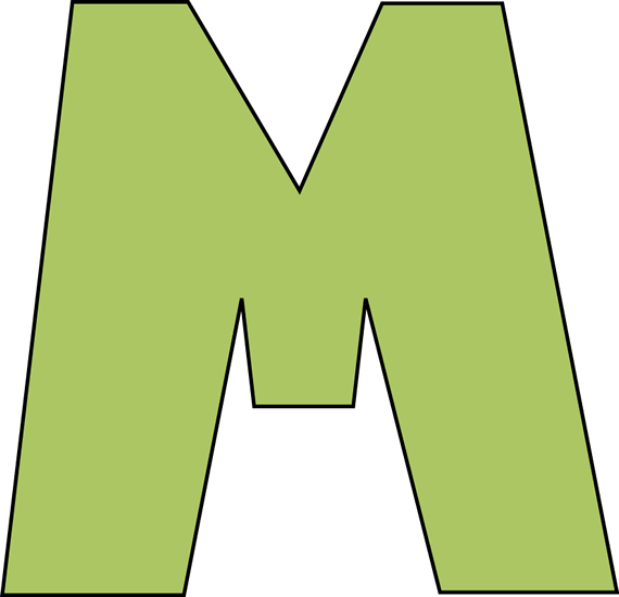 Green Letter M Clip Art Image   Large Green Capital Letter M