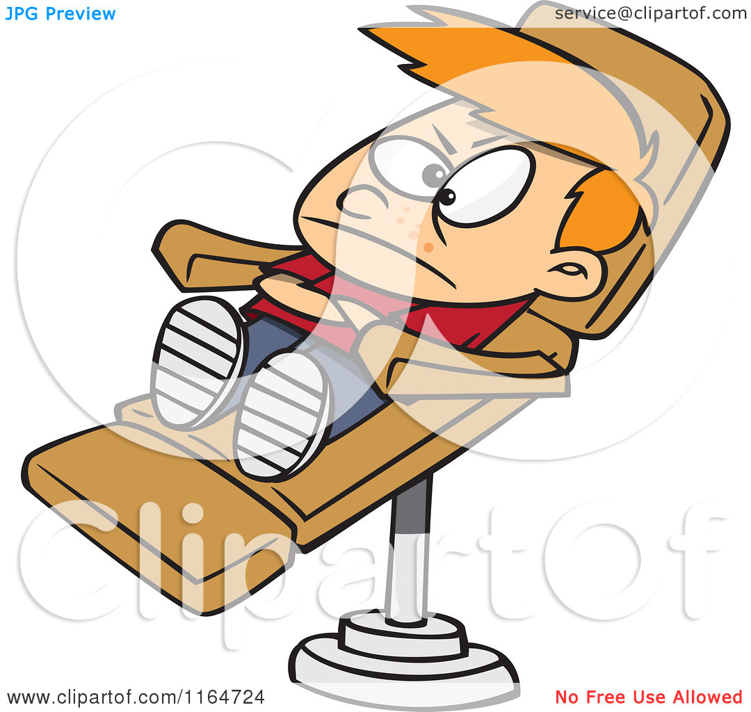 Kid Screaming The Dentist Chair Royalty Free Clipart Picture