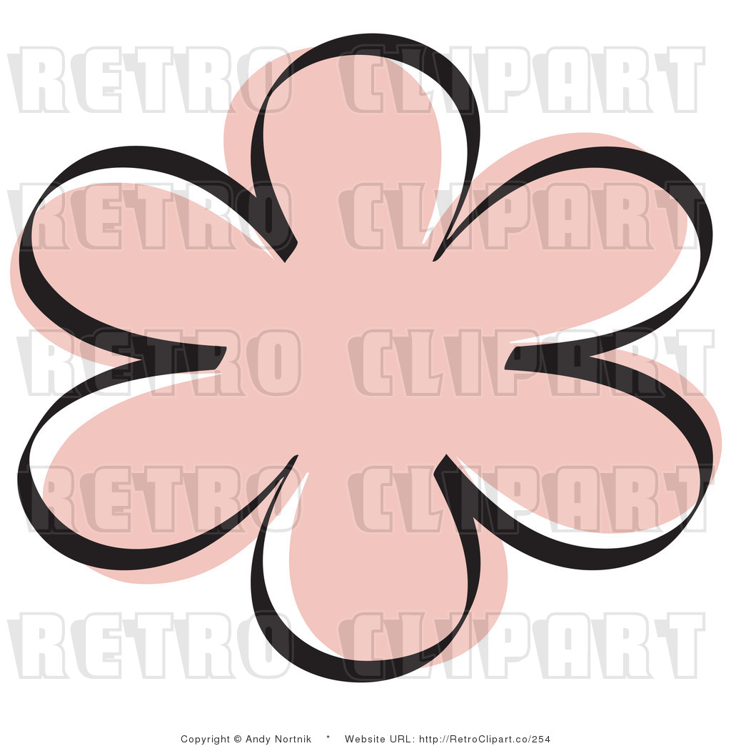 Retro Royalty Free Pink Flower Vector Clipart By Andy Nortnik    254