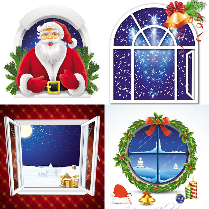 Christmas Frame With Santa In Window Clipart 82857223   Auto Design