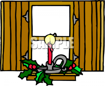 Clipart Picture Of A Christmas Candle In A Window
