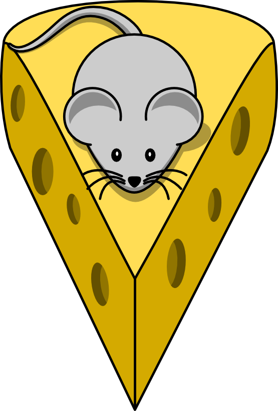 Free Cartoon Mouse On Top Of A Cheese Clip Art