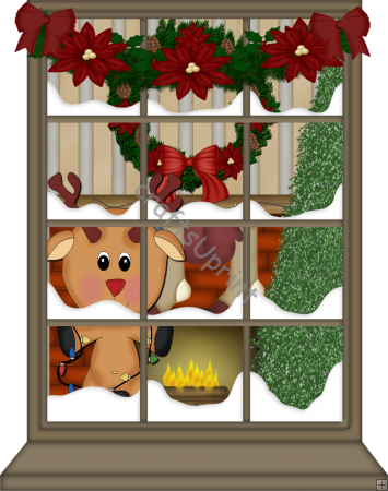 Home    Clip Art Singles    Christmas    C132   Christmas Window