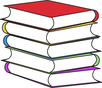 Stack Of Books Clip Art Image   Tall Stack Of Books In Various Colors