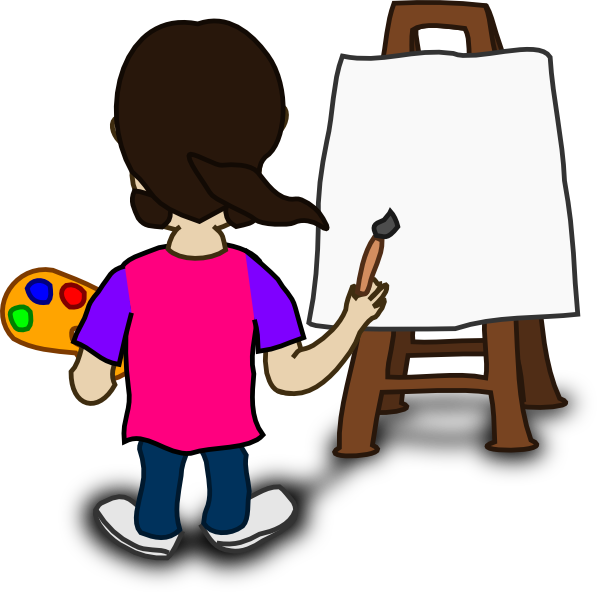Cartoon Character Painting Blank Slate Clip Art At Clker Com   Vector