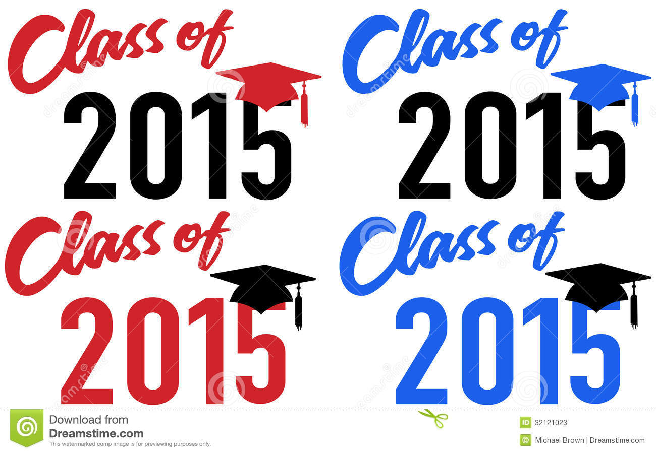 Class Of 2015 Graduation Celebration Announcement Caps In Red And Blue