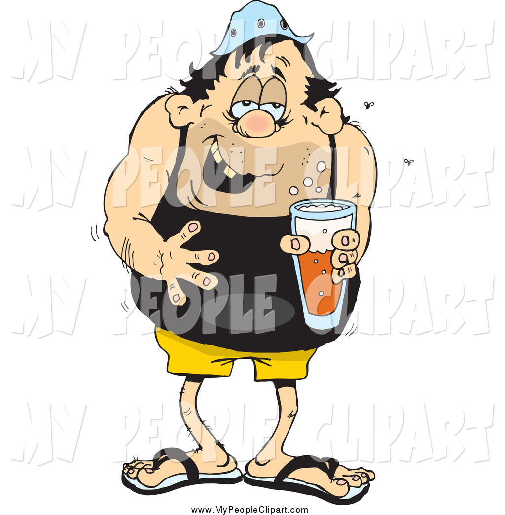 Clip Art Of A Disgusting Man Drinking Beer By Dennis Holmes Designs