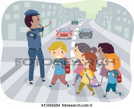 Clipart   Kids Crossing The Street  Fotosearch   Search Clip Art