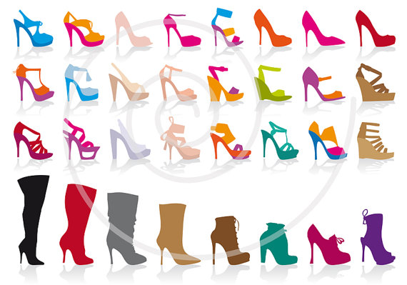 Digital Clipart Clip Art Vector Stiletto High Heels Fashion    