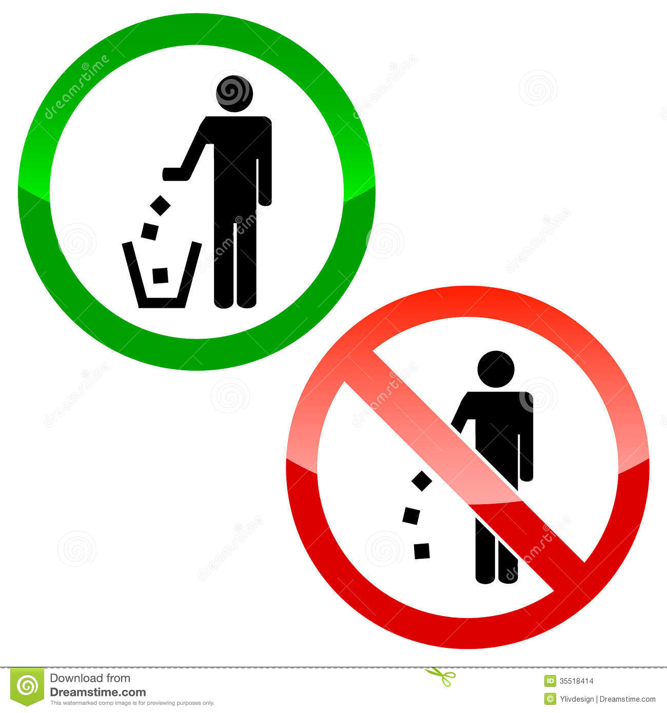 Littering Clipart No Littering Triangle Signs On