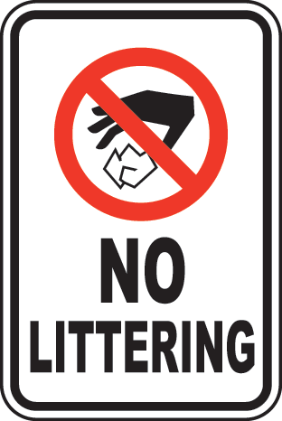 No Littering Sign By Safetysign Com   F2639