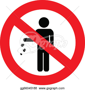 Stock Illustration   No Littering Sign  Clipart Drawing Gg66045188