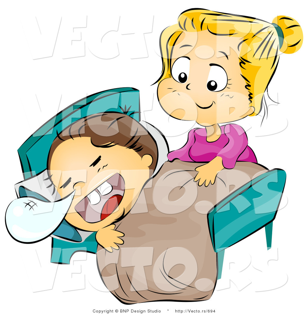 Brother In Law Clipart Vector Of A Sister Caring For Her Sick Brother