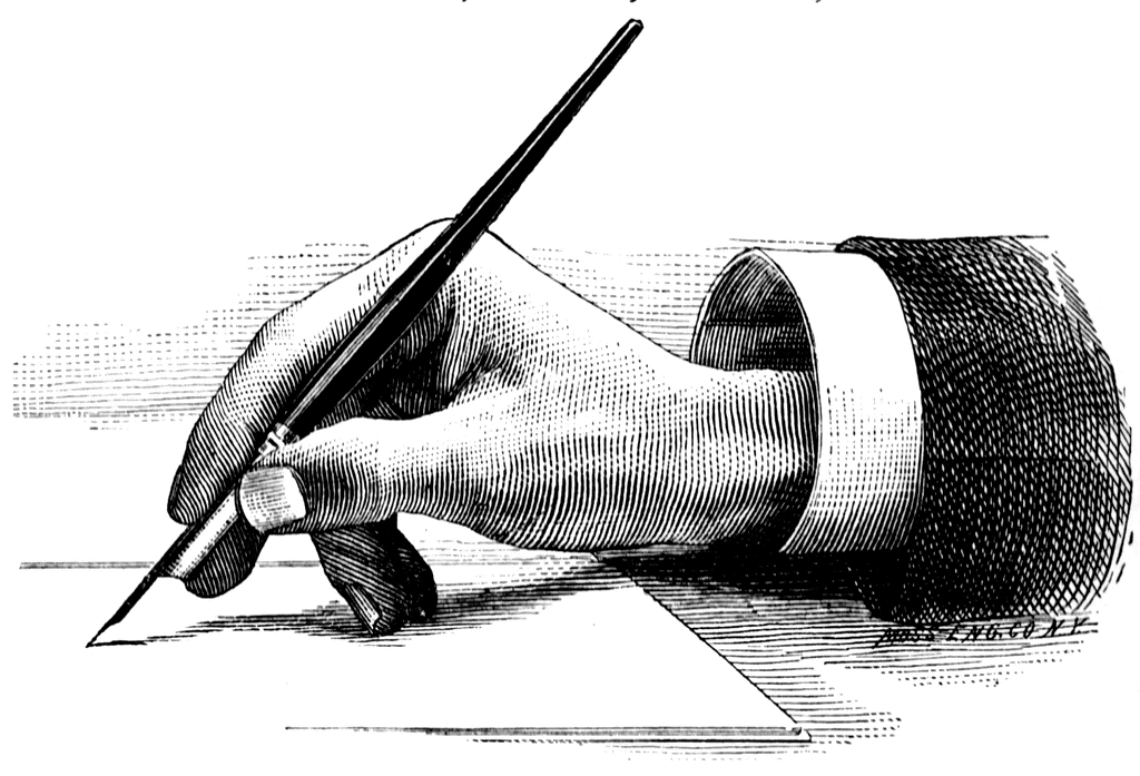 Hand Holding A Pen   Clipart Etc