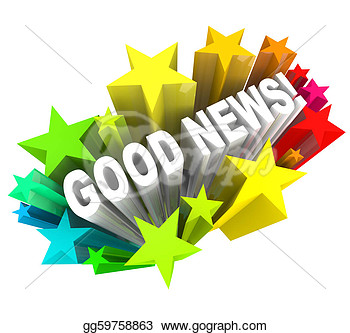 Illustration   Good News Announcement Message Words In Stars  Clipart