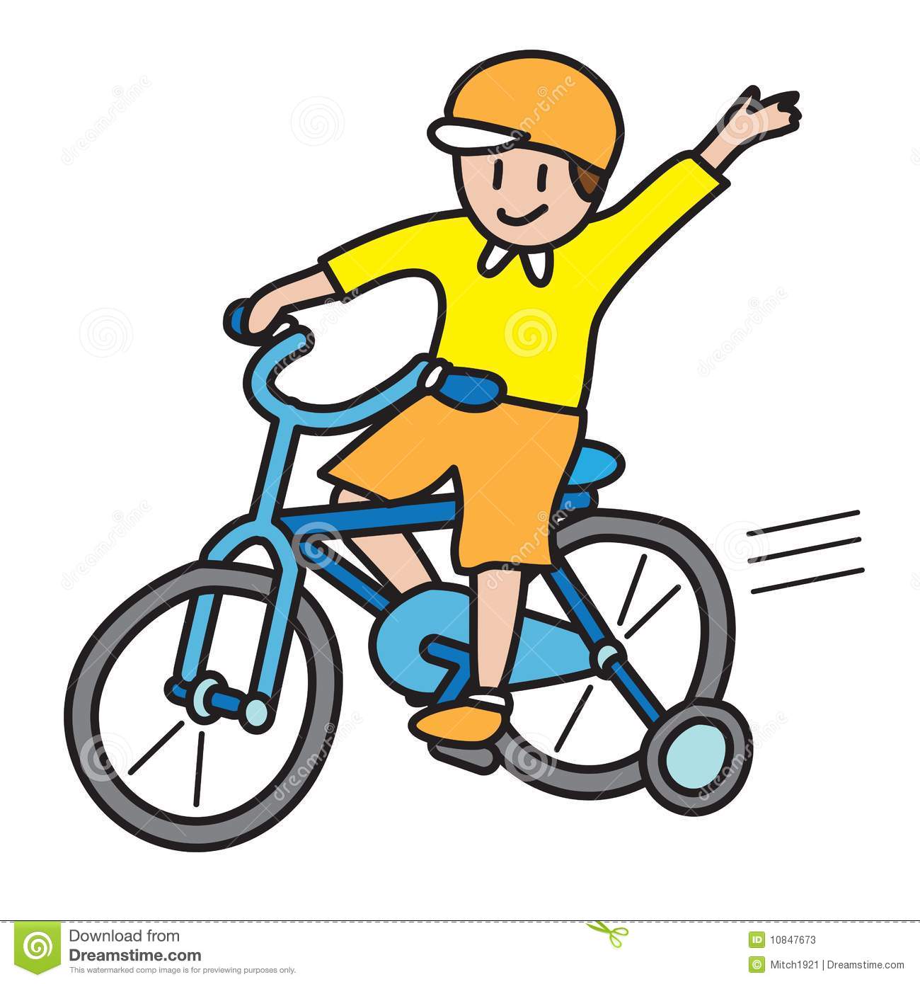 Boy Riding Bicycle Vector Illustration Isolated On White Background