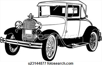 Clip Art Of  1920 1927 1930 443 Automobile Car Classic Ford