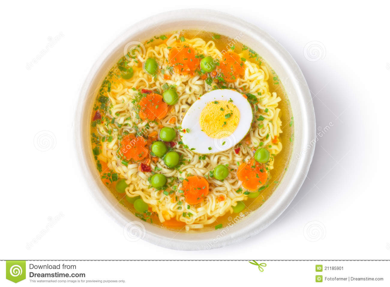 Cup Of Instant Noodles With Vegetables Stock Image   Image  21185901