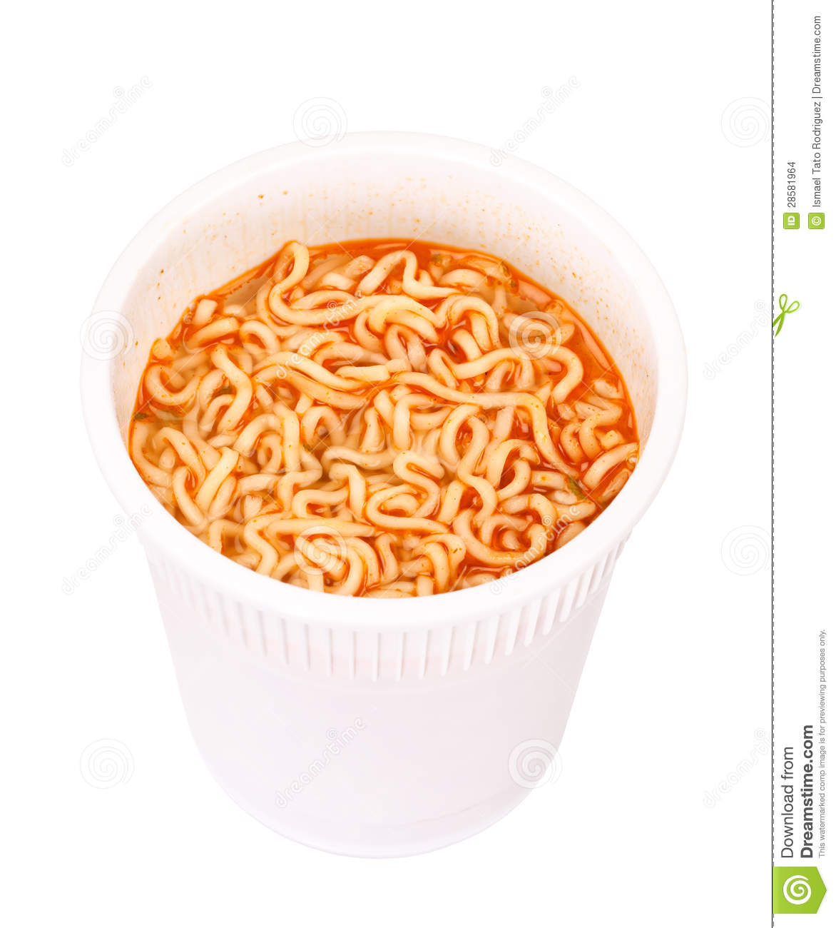 One Cup Of Cooked Instant Noodles  Typical Asian Food  Isolated On